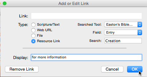 Creating a link to an Accordance Resource in an Edit window