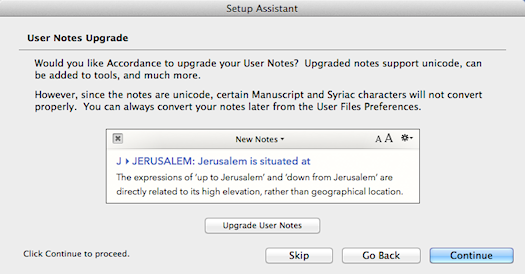 From here you can choose to upgrade all of your User Notes for compatibility with new User Notes features.