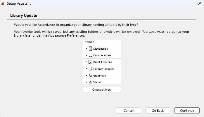 Choose whether or not to sort your Tools based on pre-defined categories