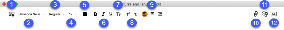 Edit Window toolbar for User Tools: Use the toolbar to change the input language, font type, size, color, insert pictures and more