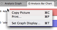 Shortcut menu for Image tabs (Graphs, Picture, Diagram)