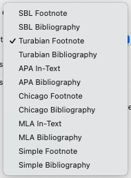 Bibliography options