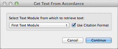 Get Text From Accordance dialog box