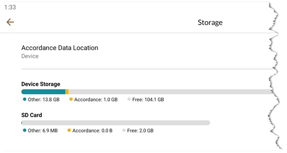 Setting up Storage via the Settings View