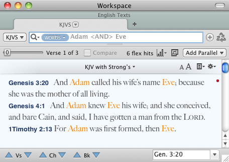 Successful search for Adam <AND> Eve