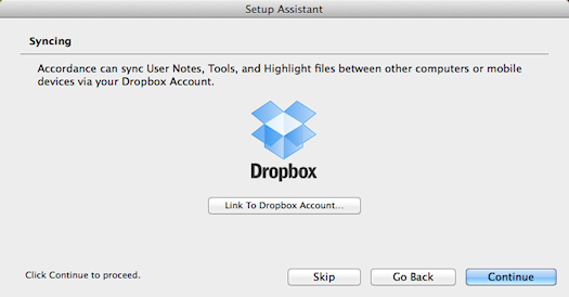 From here you can click Link to Dropbox Account and Sync with content you may have on other devices