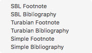 Bibliography options