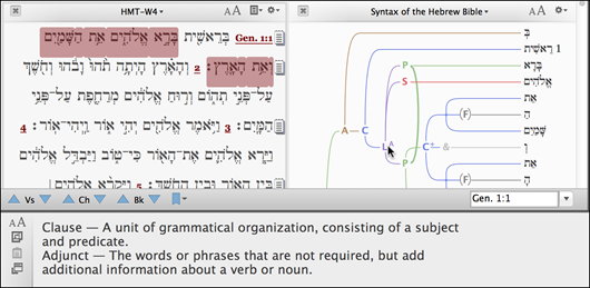 Example of  mousing over a Clause with a subtype to display the subtype information